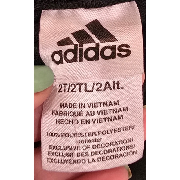 Adidas Black Sweatpants with White Stripes Size 2T - Picture 4 of 5